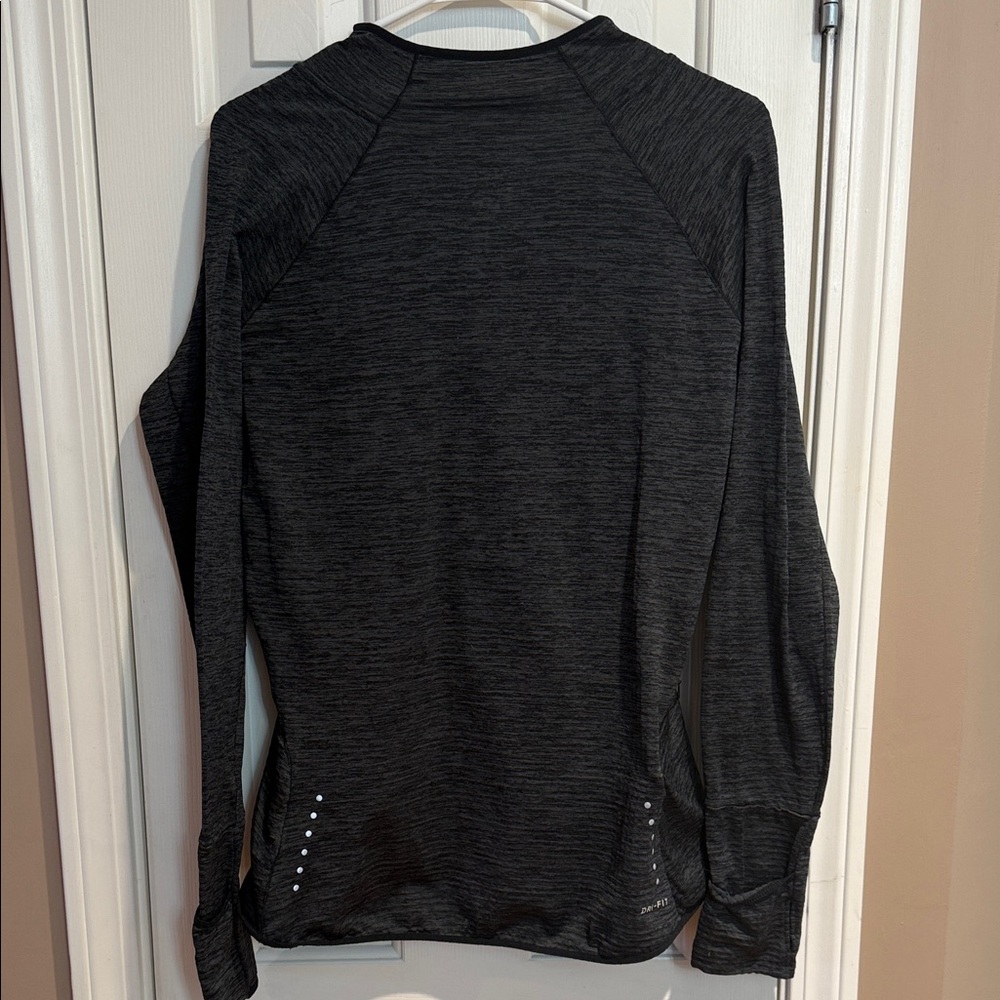 Nike Charcoal DRI FIT  Women's Pullover with Zipper pocket and reflective detail - Picture 3 of 3